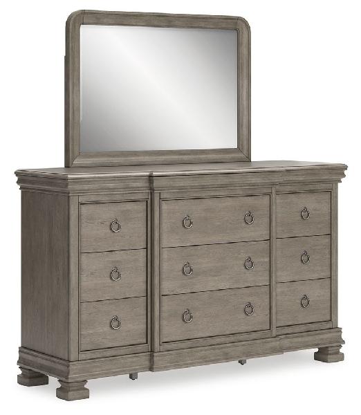 Image of Lexorne - Gray - Dresser And Mirror