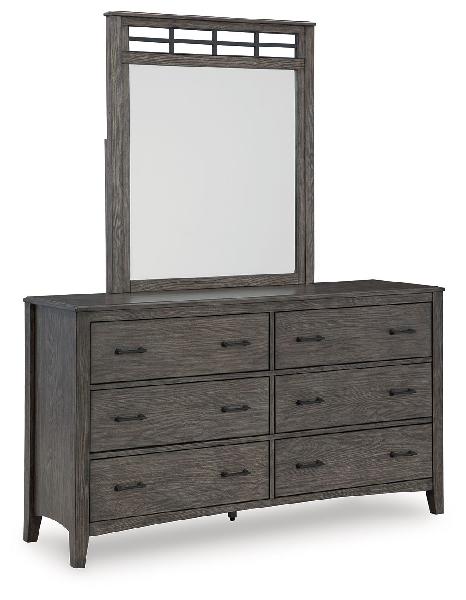 Image of Montillan - Grayish Brown - Dresser And Mirror