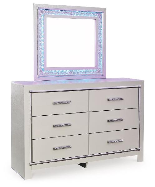 Image of Zyniden - Silver - Dresser And Mirror