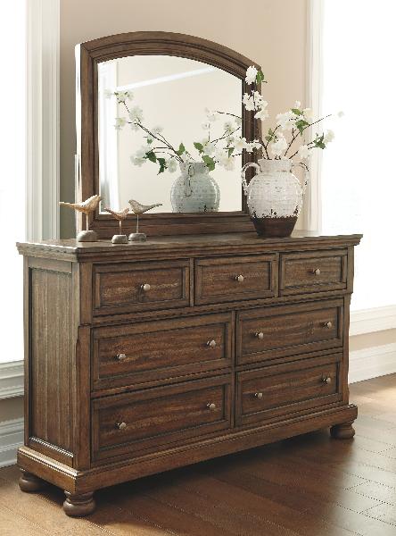 Image of Flynnter - Medium Brown - Dresser, Mirror