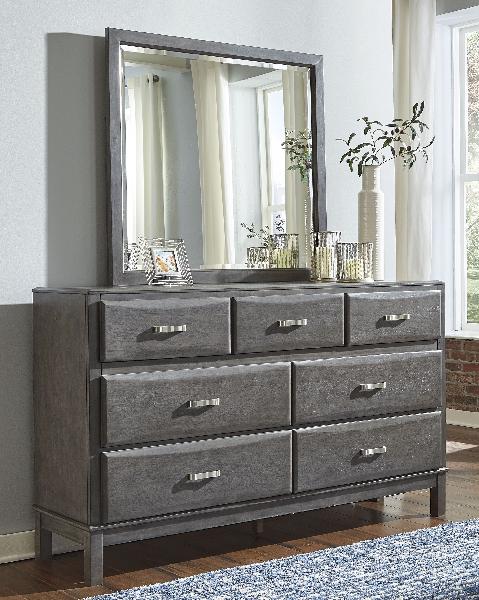 Image of Caitbrook - Gray - Dresser, Mirror