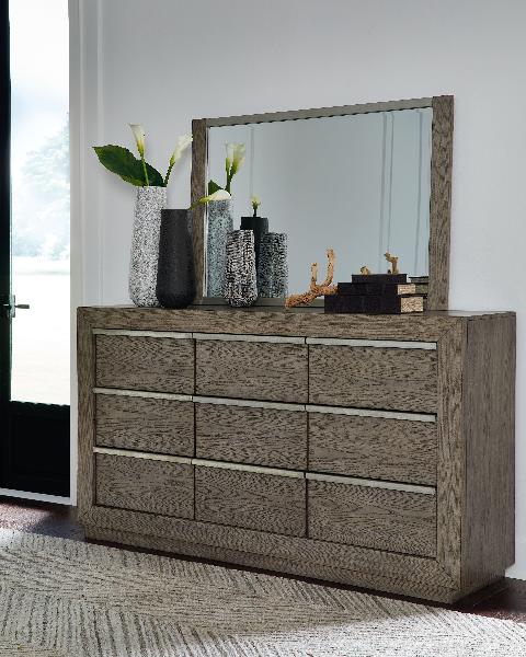 Image of Anibecca - Weathered Gray - Dresser, Mirror
