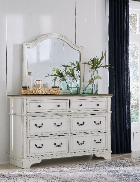 Image of Brollyn - Chipped White - Dresser, Mirror