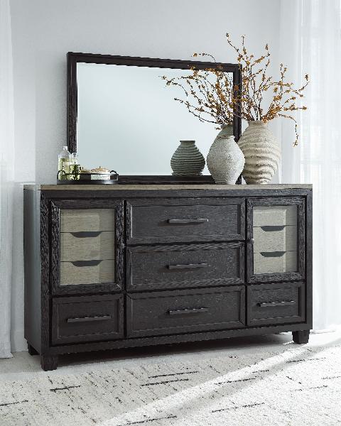 Image of Foyland - Black / Brown - Dresser, Mirror