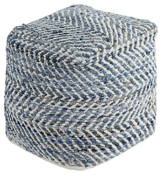 Image of Chevron - Pouf - Blue