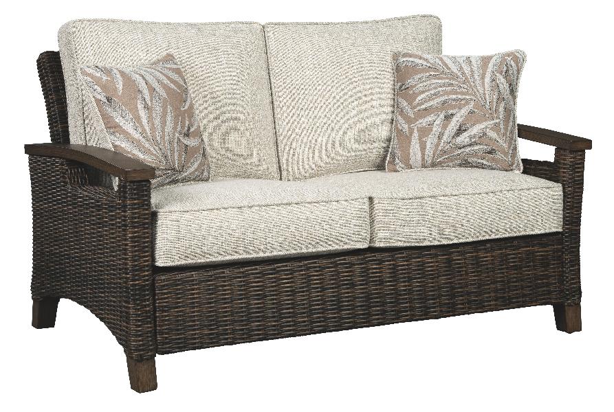 Image of Paradise Trail - Loveseat w/Cushion - Medium Brown