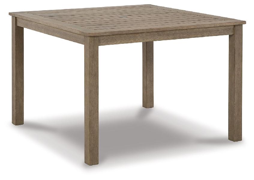 Image of Aria Plains - Square Dining Table W/Umb Opt - Brown