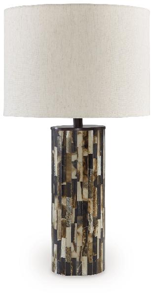 Image of Ellford - Poly Table Lamp - Black / Brown / Cream