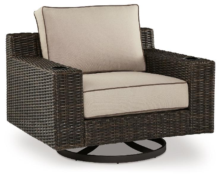 Image of Coastline Bay - Swivel Lounge W/ Cushion - Brown