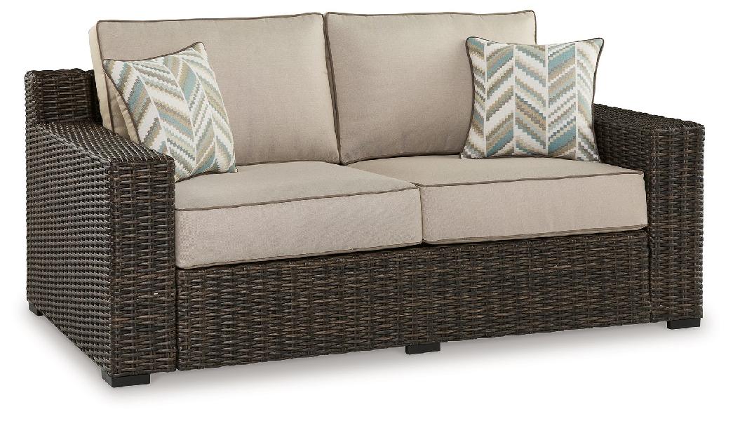 Image of Coastline Bay - Loveseat W/Cushion - Brown
