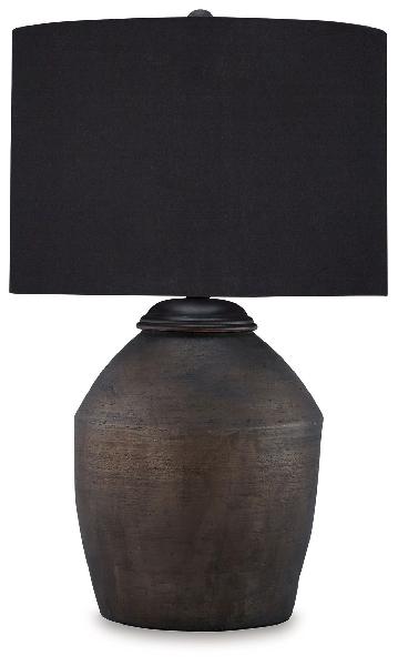 Image of Naareman - Terracotta Table Lamp - Metallic Black