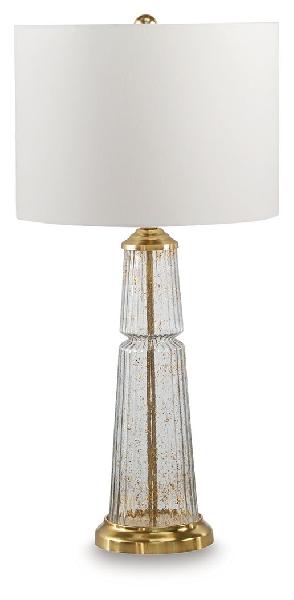 Image of Bakersboro - Glass Table Lamp - Clear / Gold Finish