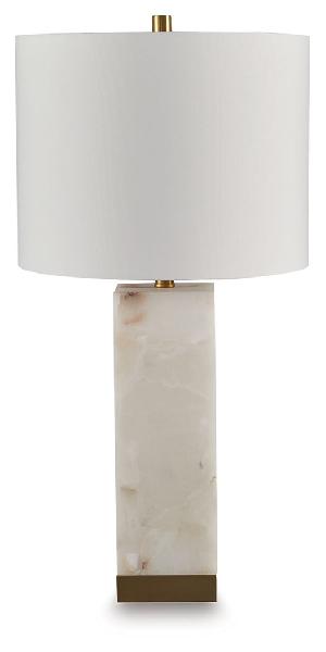 Image of Linderfield - Alabaster Table Lamp - White / Gold Finish