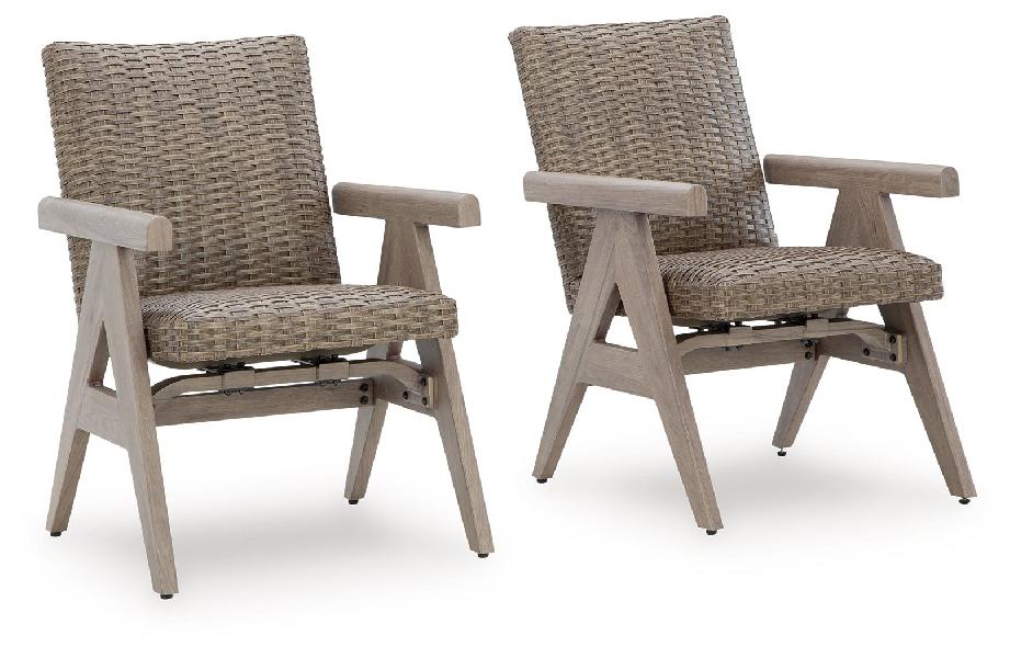 Image of Cliff Trails - Rocking Arm Chair (Set of 2) - Beige