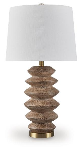 Image of Jyllyard - Poly Table Lamp - Brown / Gold Finish