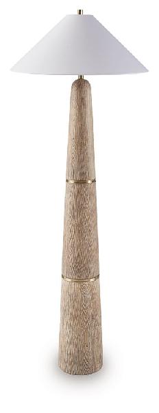 Image of Gasparleigh - Poly Floor Lamp - Brown / Gold Finish