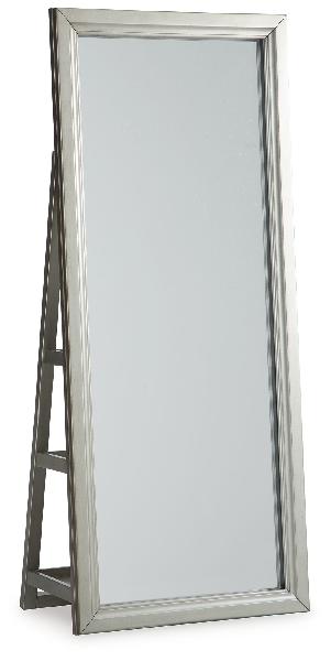 Image of Evesen - Floor Standing Mirror With Storage - Champagne