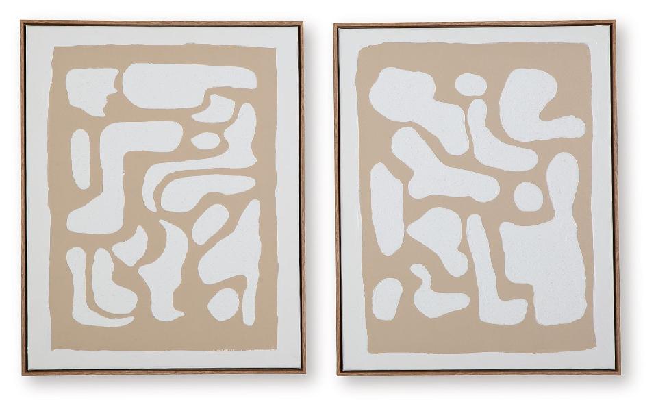 Image of Waldett - Wall Art Set (Set of 2) - Beige / White
