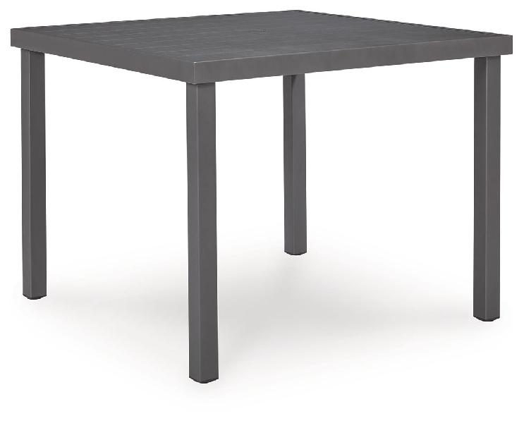 Image of Rocky Creek - Square Dining Table With Umbrella Option - Gray
