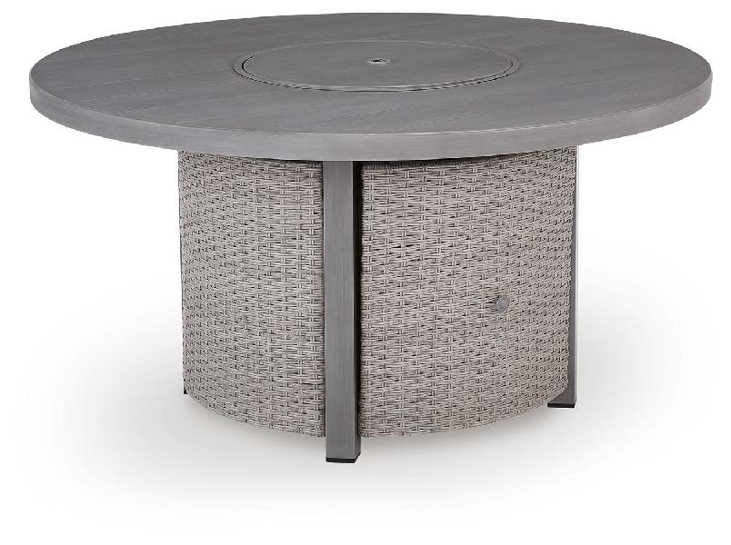 Image of Half Moon Beach - Round Fire Pit Table - Gray