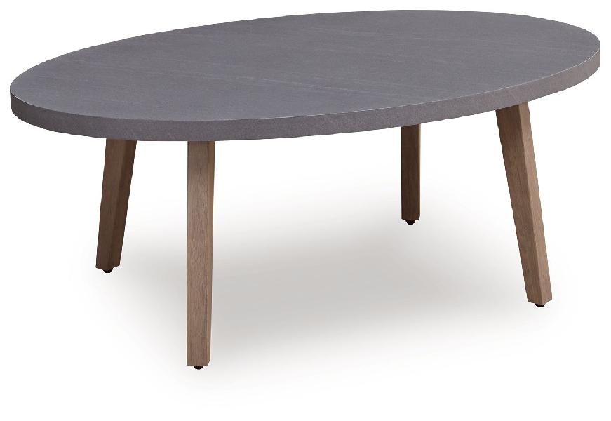 Image of Harmony Headlands - Oval Cocktail Table - Natural / Gray