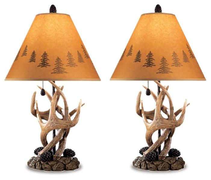 Image of Derek - Poly Table Lamp (Set of 2) - Brown