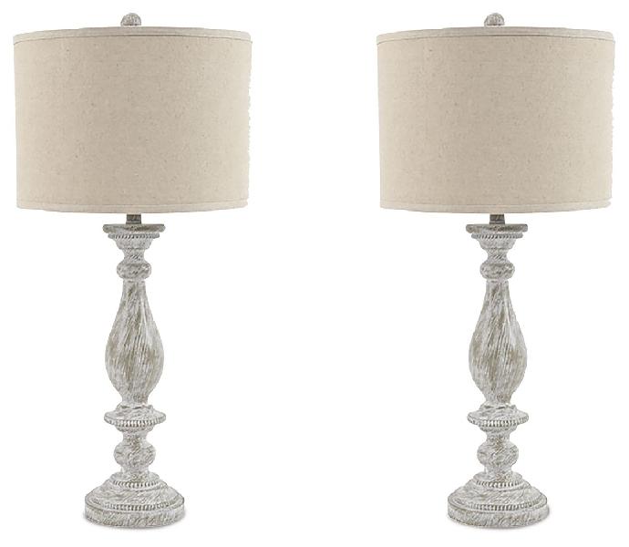 Image of Bernadate - Poly Table Lamp (Set of 2) - Whitewash