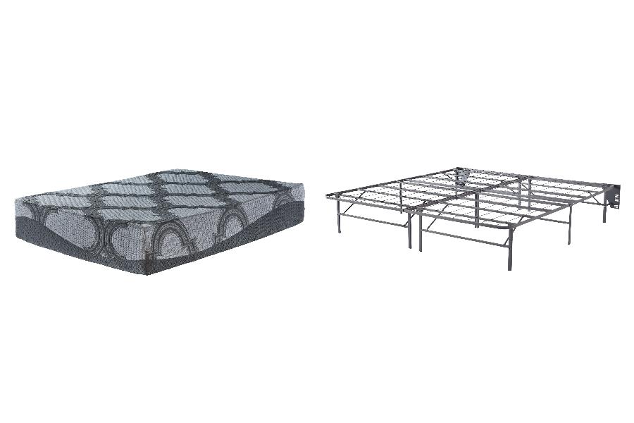 Image of 12 Inch Ashley Hybrid - 2 Pc. - King Foundation And Mattress - Gray