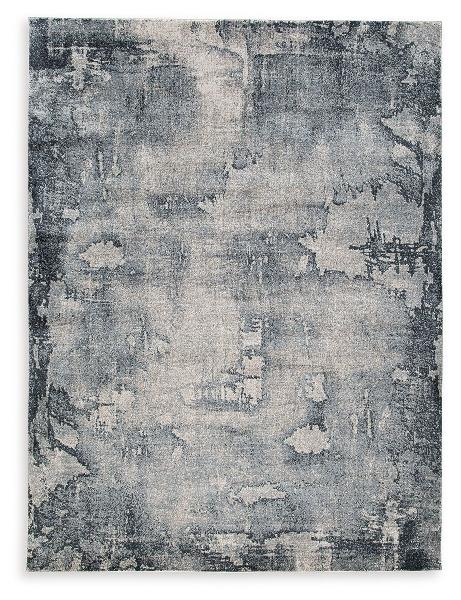 Image of Langrich - 5' x 7' Rug - Blue / Gray / Cream