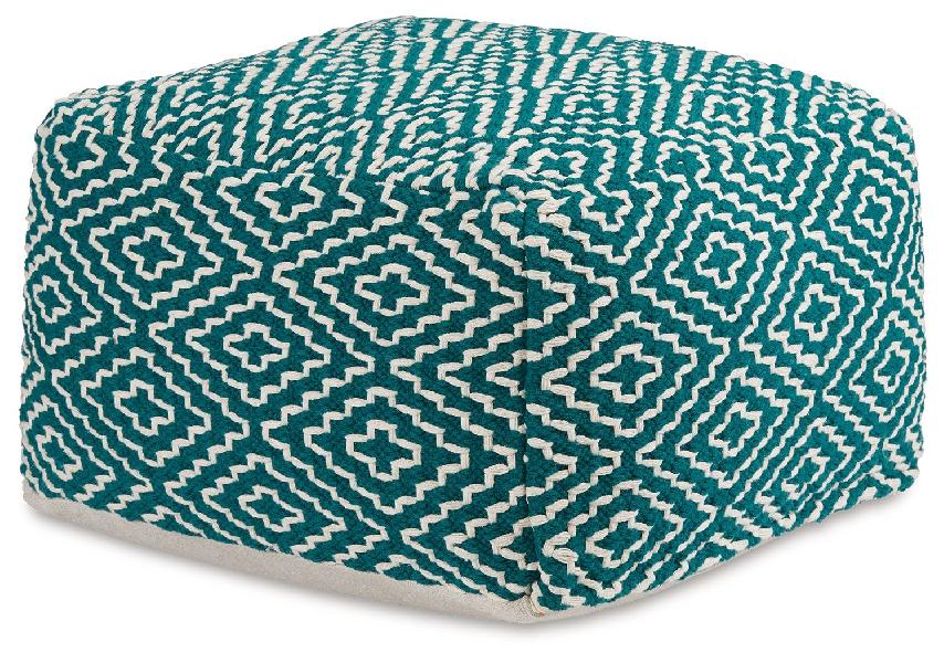 Image of Brynnsen - Pouf - Teal / Ivory