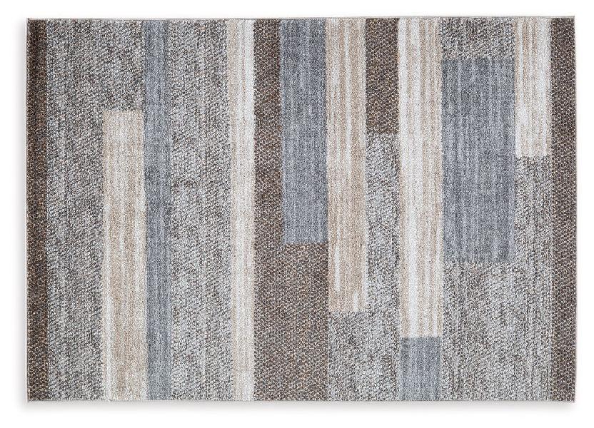 Image of Sethburn - 5' x 7' Rug - Cream / Brown / Gray