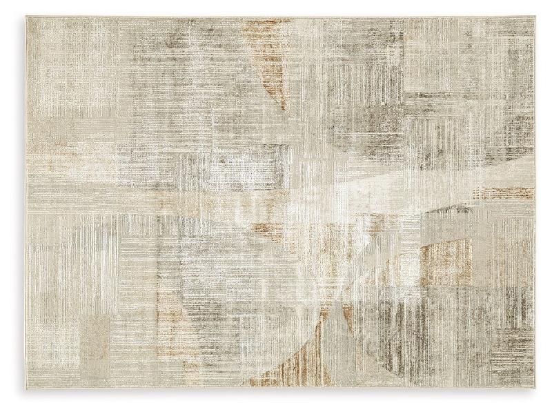 Image of Truward - 5' x 7' Rug - Linen / Gray / Caramel