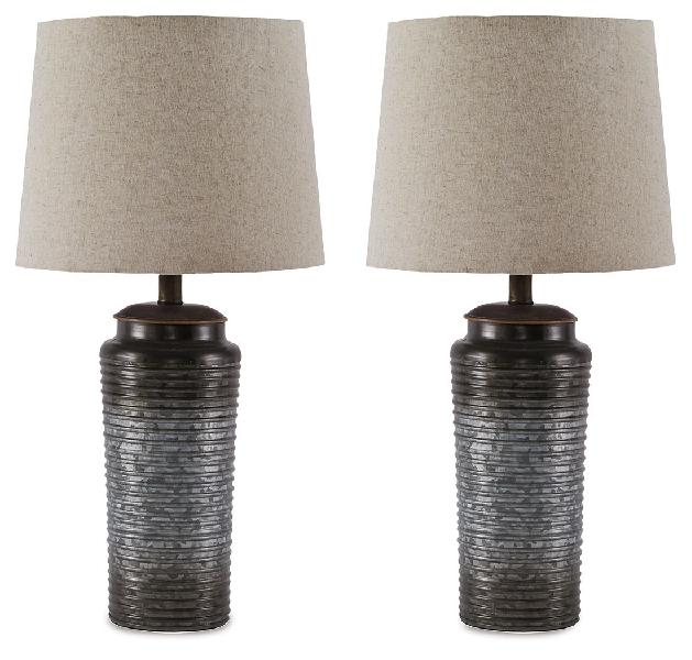 Image of Norbert - Metal Table Lamp (Set of 2) - Gray