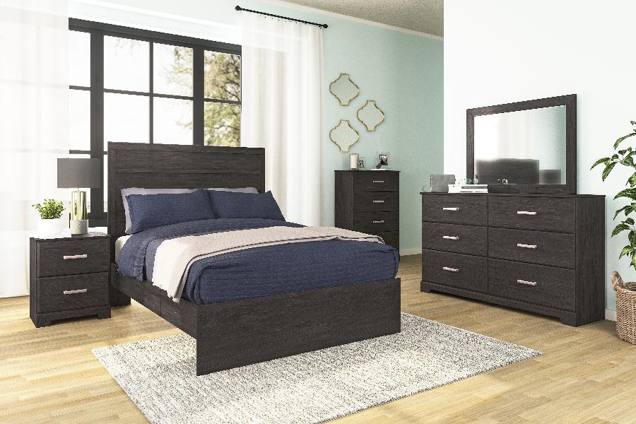 Image of Belachime - 4 Pc. - Dresser, Mirror, Full Panel Bed - Black