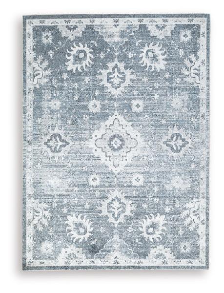 Image of Avanworths - 5' x 7' Washable Rug - Blue / Gray / Ivory
