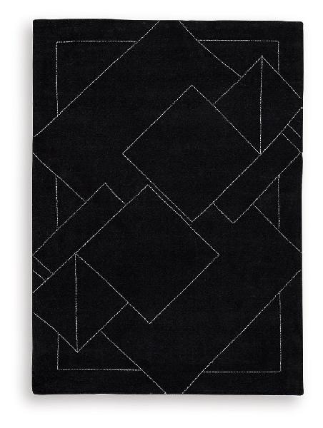 Image of Marav - 5' x 7' Rug - Black / White