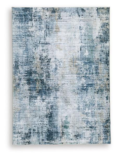 Image of Arlenmont - 5' x 7' Rug - Blue / White / Brown