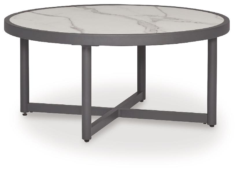 Image of Ocean Beach - Round Cocktail Table - Gray