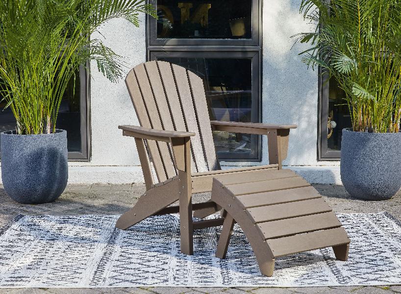 Image of Sundown Treasure - 2 Pc. - Adirondack Chair And Ottoman - Driftwood