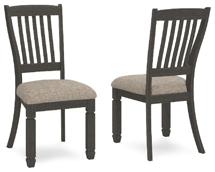 Image of Tyler Creek - Dining UPH Side Chair (Set of 2) - Slatback - Black / Grayish Brown
