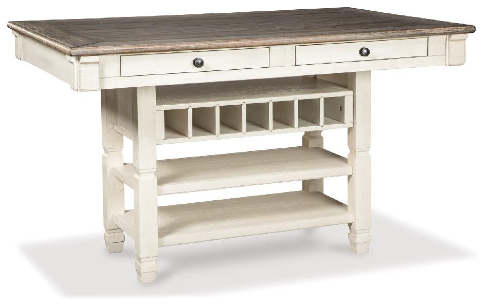 Image of Bolanburg - Rectangular Dining Room Counter Table - Beige