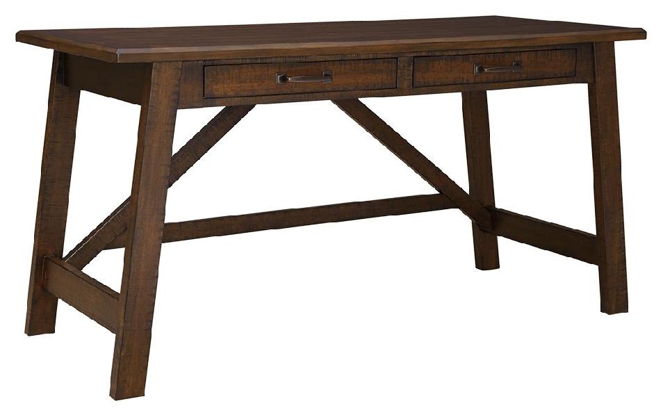 Image of Baldridge - Home Office Large Leg Desk - Rustic Brown