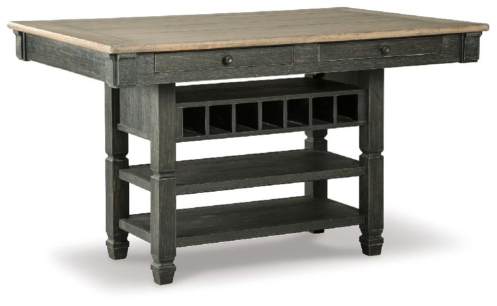 Tyler Creek - Rectangular Dining Room Counter Table - Black / Gray