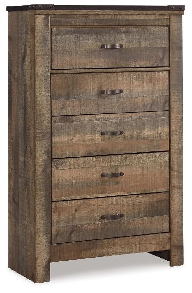 Image of Trinell - Five Drawer Chest - Brown