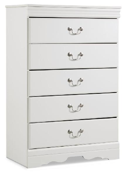 Image of Anarasia - Five Drawer Chest - White