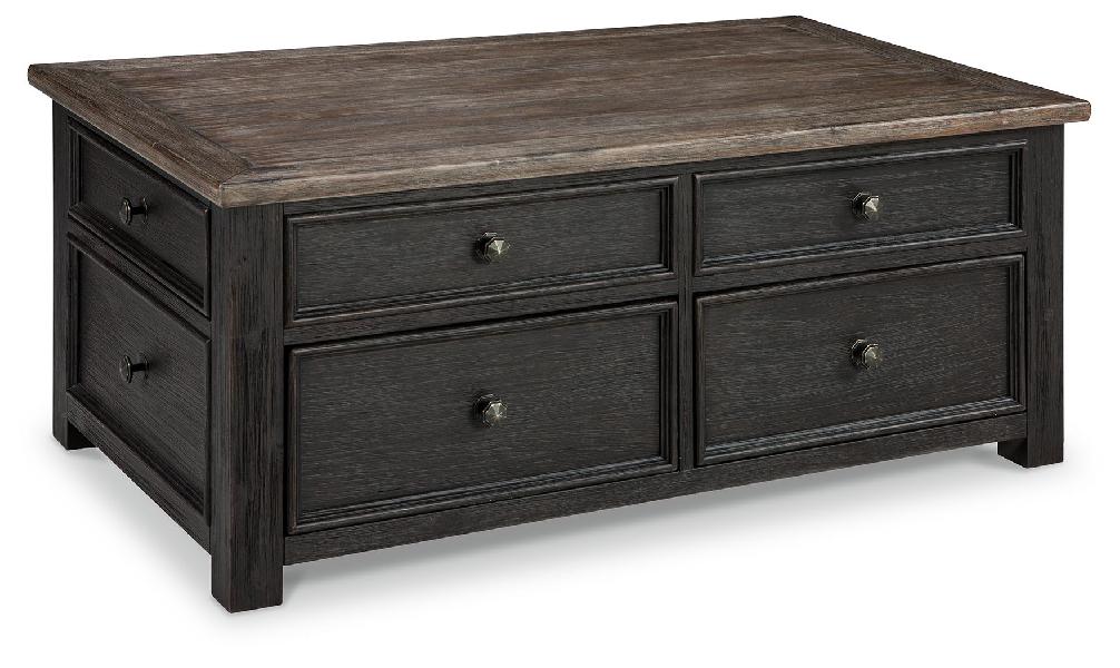 Image of Tyler Creek - Lift Top Cocktail Table - Grayish Brown / Black