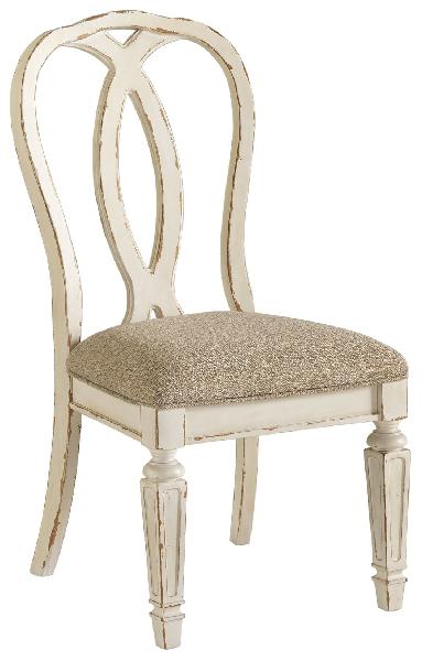 Image of Realyn - Dining UPH Side Chair (Set of 2) - Ribbonback - Chipped White