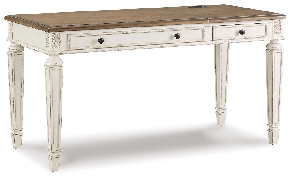 Image of Realyn - Home Office Lift Top Desk - White / Brown