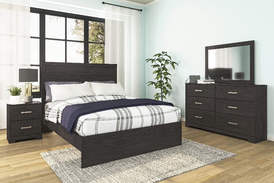 Image of Belachime - Two Drawer Night Stand - Charcoal