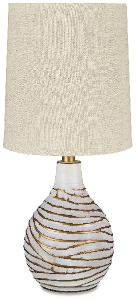 Image of Aleela - Metal Table Lamp  - White / Gold Finish